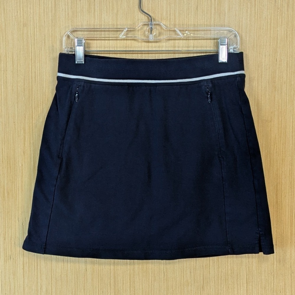 T by Talbots Tennis Prep Sporty Navy Blue Athletic Skort Small Preppy Striped